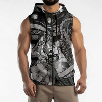 Personalised Maori Romantic Valentine Sleeveless Zip Hoodie The Hongi Kiss Black Galaxy