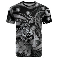 Personalised Maori Romantic Valentine T Shirt The Hongi Kiss Black Galaxy