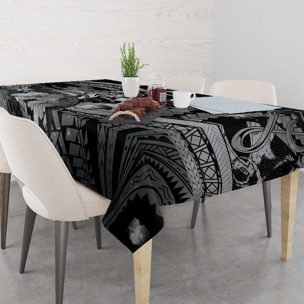 Maori Romantic Valentine Tablecloth The Hongi Kiss Black Galaxy