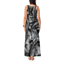 Personalised Maori Romantic Valentine Tank Maxi Dress The Hongi Kiss Black Galaxy