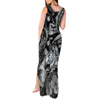 Personalised Maori Romantic Valentine Tank Maxi Dress The Hongi Kiss Black Galaxy