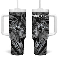 Personalised Maori Romantic Valentine Tumbler With Handle The Hongi Kiss Black Galaxy
