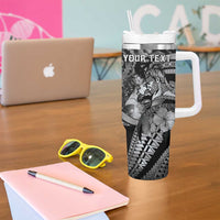 Personalised Maori Romantic Valentine Tumbler With Handle The Hongi Kiss Black Galaxy