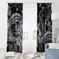 Maori Romantic Valentine Window Curtain The Hongi Kiss Black Galaxy