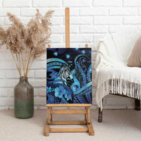 Maori Romantic Valentine Canvas Wall Art The Hongi Kiss Blue Galaxy