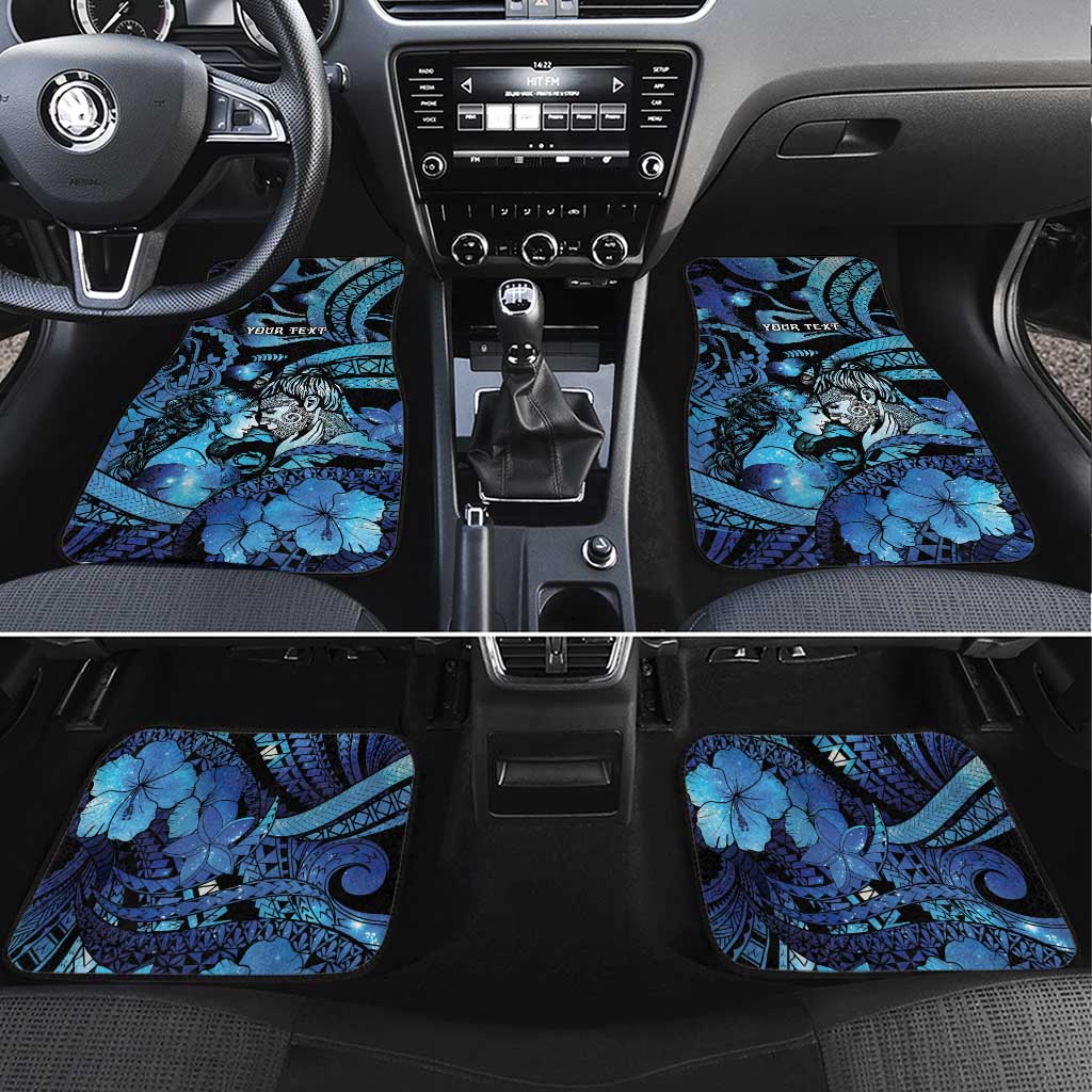 Personalised Maori Romantic Valentine Car Mats The Hongi Kiss Blue Galaxy