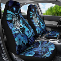 Maori Romantic Valentine Car Seat Cover The Hongi Kiss Blue Galaxy