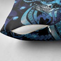 Maori Romantic Valentine Pillow Cover The Hongi Kiss Blue Galaxy