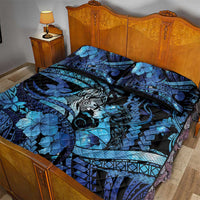 Maori Romantic Valentine Quilt Bed Set The Hongi Kiss Blue Galaxy