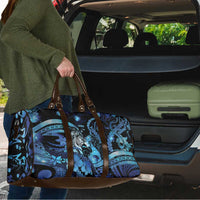 Maori Romantic Valentine Travel Bag The Hongi Kiss Blue Galaxy