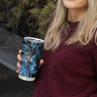Personalised Maori Romantic Valentine Tumbler Cup The Hongi Kiss Blue Galaxy