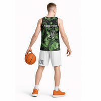 Personalised Maori Romantic Valentine Basketball Jersey The Hongi Kiss Green Galaxy DT05 - Polynesian Pride