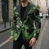Personalised Maori Romantic Valentine Blazer The Hongi Kiss Green Galaxy