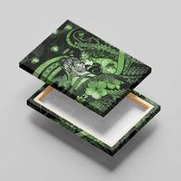 Maori Romantic Valentine Canvas Wall Art The Hongi Kiss Green Galaxy