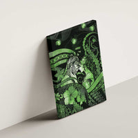 Maori Romantic Valentine Canvas Wall Art The Hongi Kiss Green Galaxy
