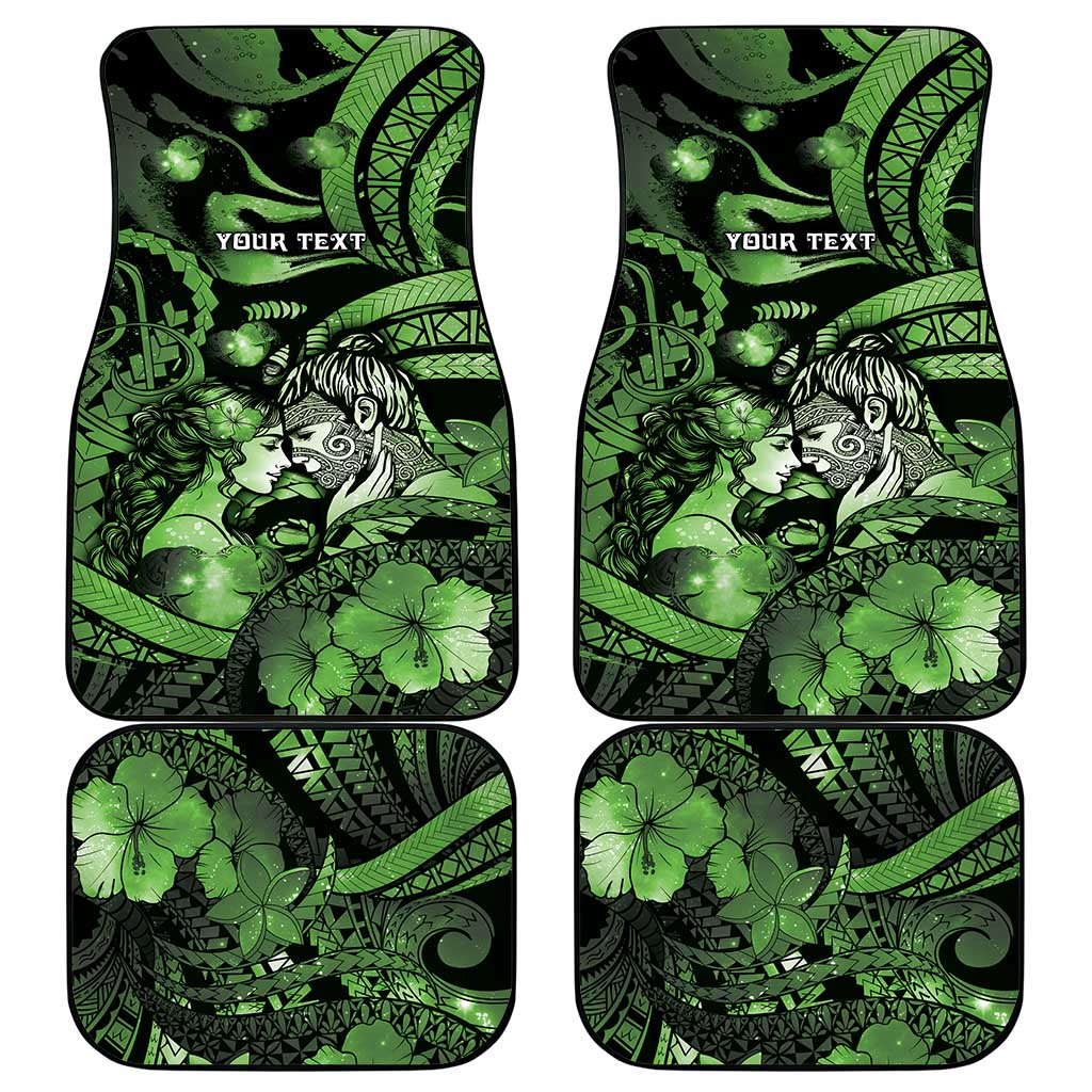 Personalised Maori Romantic Valentine Car Mats The Hongi Kiss Green Galaxy