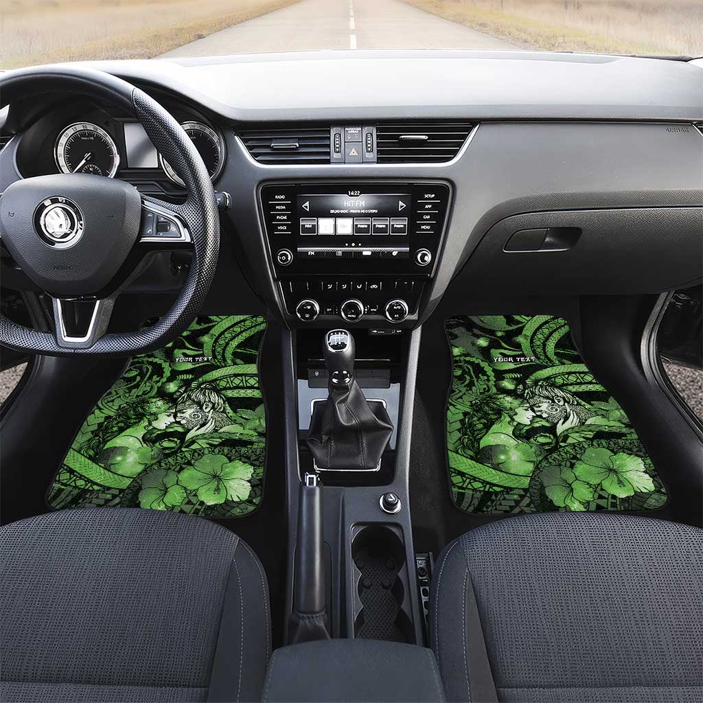 Personalised Maori Romantic Valentine Car Mats The Hongi Kiss Green Galaxy