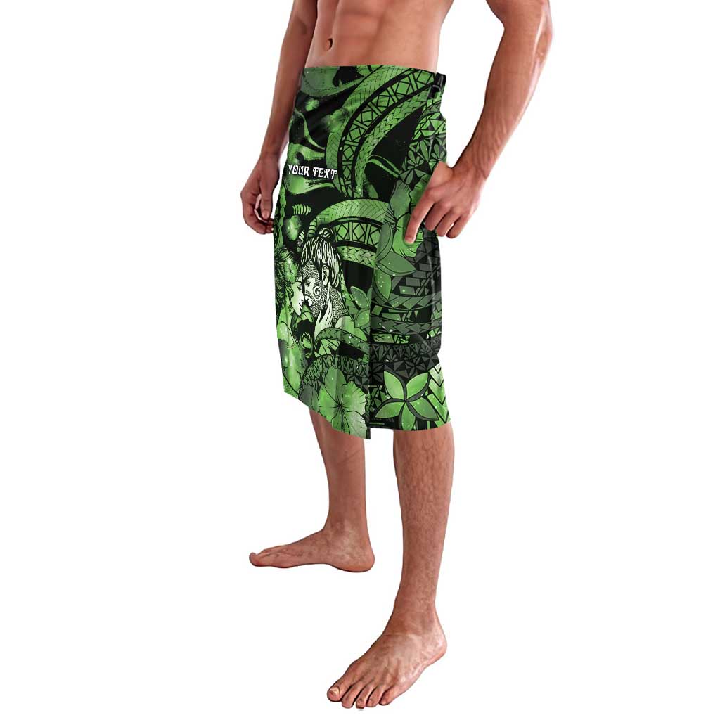 Personalised Maori Romantic Valentine Lavalava The Hongi Kiss Green Galaxy