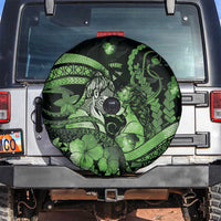Maori Romantic Valentine Spare Tire Cover The Hongi Kiss Green Galaxy
