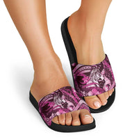Maori Romantic Valentine Slide Sandals The Hongi Kiss Pink Galaxy