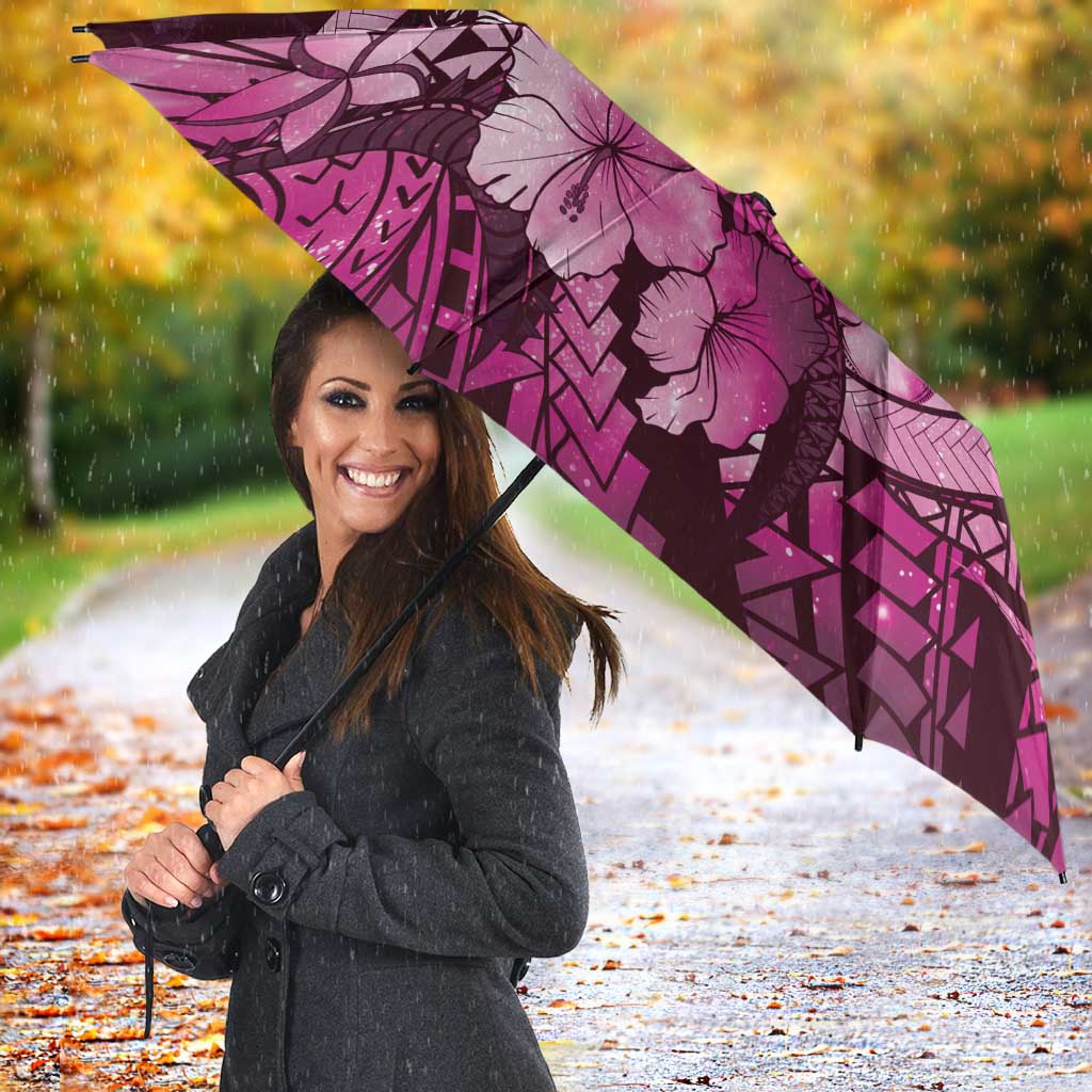 Maori Romantic Valentine Umbrella The Hongi Kiss Pink Galaxy