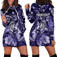 Personalised Maori Romantic Valentine Hoodie Dress The Hongi Kiss Purple Galaxy DT05 - Polynesian Pride