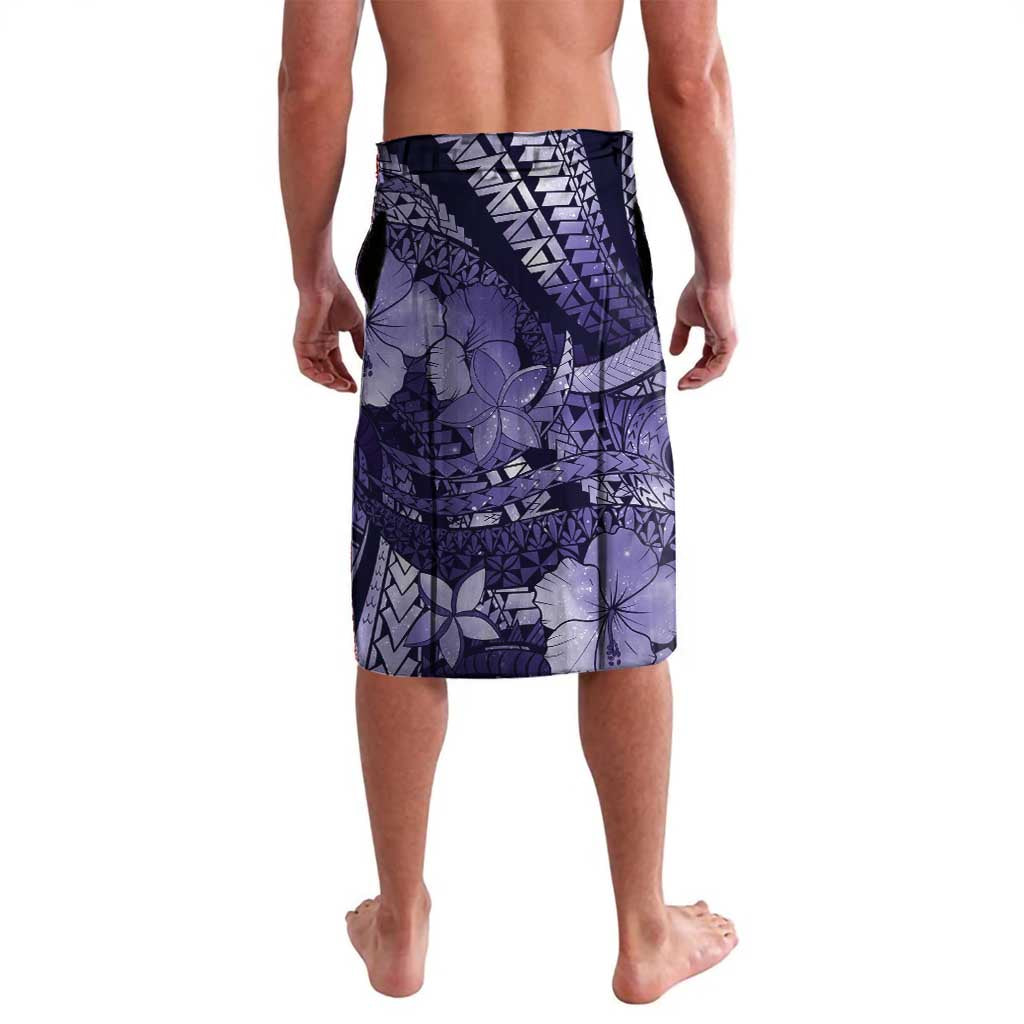 Personalised Maori Romantic Valentine Lavalava The Hongi Kiss Purple Galaxy