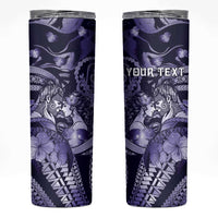 Personalised Maori Romantic Valentine Skinny Tumbler The Hongi Kiss Purple Galaxy DT05 Purple - Polynesian Pride