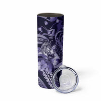 Personalised Maori Romantic Valentine Skinny Tumbler The Hongi Kiss Purple Galaxy DT05 - Polynesian Pride