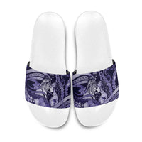 Maori Romantic Valentine Slide Sandals The Hongi Kiss Purple Galaxy