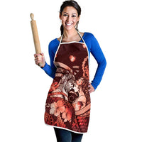 Maori Romantic Valentine Apron The Hongi Kiss Red Galaxy