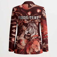 Personalised Maori Romantic Valentine Blazer The Hongi Kiss Red Galaxy