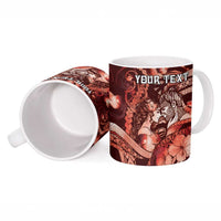 Personalised Maori Romantic Valentine Ceramic Mug The Hongi Kiss Red Galaxy