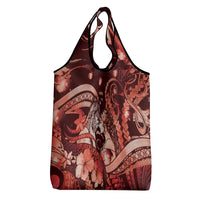 Maori Romantic Valentine Grocery Bag The Hongi Kiss Red Galaxy