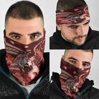 Maori Romantic Valentine Neck Gaiter The Hongi Kiss Red Galaxy