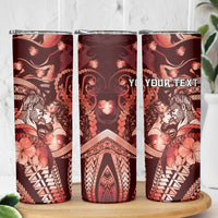 Personalised Maori Romantic Valentine Skinny Tumbler The Hongi Kiss Red Galaxy DT05 - Polynesian Pride