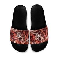 Maori Romantic Valentine Slide Sandals The Hongi Kiss Red Galaxy
