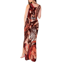 Personalised Maori Romantic Valentine Tank Maxi Dress The Hongi Kiss Red Galaxy