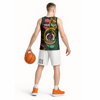 Personalised Vanuatu Independence Day Basketball Jersey Boar Tusk Warrior Tribal Floral Patterns