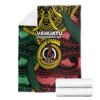 Vanuatu Independence Day Blanket Boar Tusk Warrior Tribal Floral Patterns