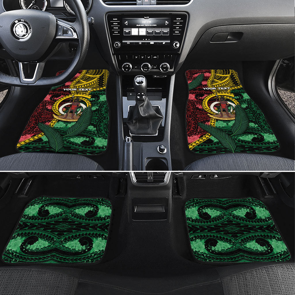 Personalised Vanuatu Independence Day Car Mats Boar Tusk Warrior Tribal Floral Patterns