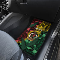 Personalised Vanuatu Independence Day Car Mats Boar Tusk Warrior Tribal Floral Patterns