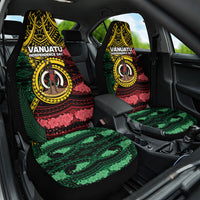 Vanuatu Independence Day Car Seat Cover Boar Tusk Warrior Tribal Floral Patterns