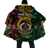 Personalised Vanuatu Independence Day Cloak Boar Tusk Warrior Tribal Floral Patterns