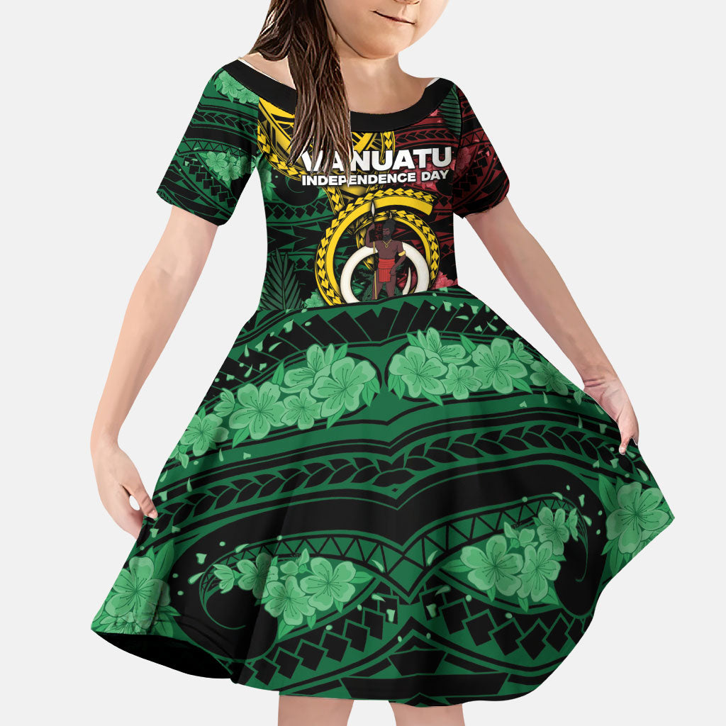 Personalised Vanuatu Independence Day Family Matching Summer Maxi Dress and Hawaiian Shirt Boar Tusk Warrior Tribal Floral Patterns