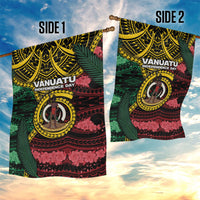 Vanuatu Independence Day Garden Flag Boar Tusk Warrior Tribal Floral Patterns