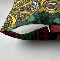 Vanuatu Independence Day Pillow Cover Boar Tusk Warrior Tribal Floral Patterns