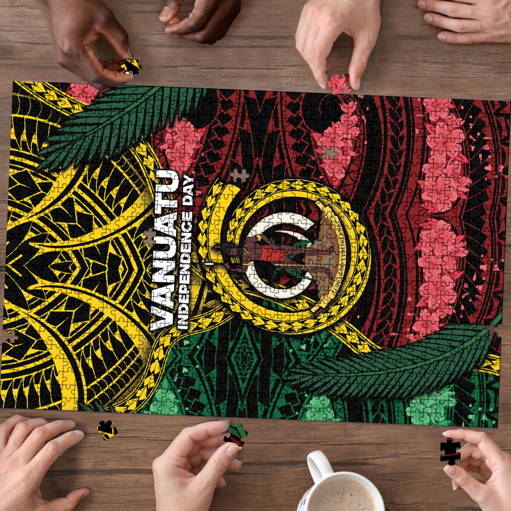 Vanuatu Independence Day Puzzle Boar Tusk Warrior Tribal Floral Patterns