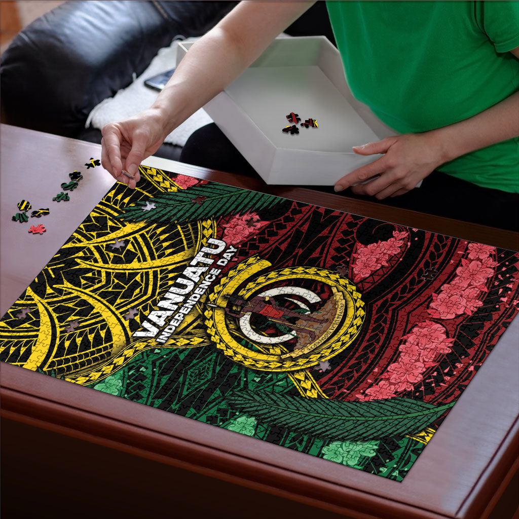 Vanuatu Independence Day Puzzle Boar Tusk Warrior Tribal Floral Patterns