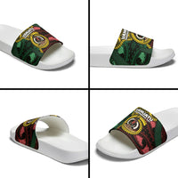 Vanuatu Independence Day Slide Sandals Boar Tusk Warrior Tribal Floral Patterns
